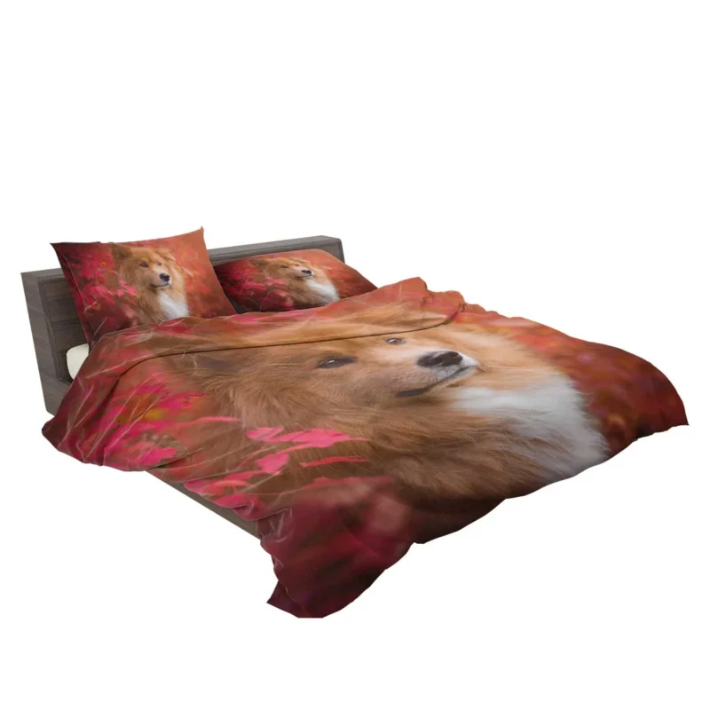 Eurasier Autumn Delight: Muzzle in Falling Leaves Bedding Set 2