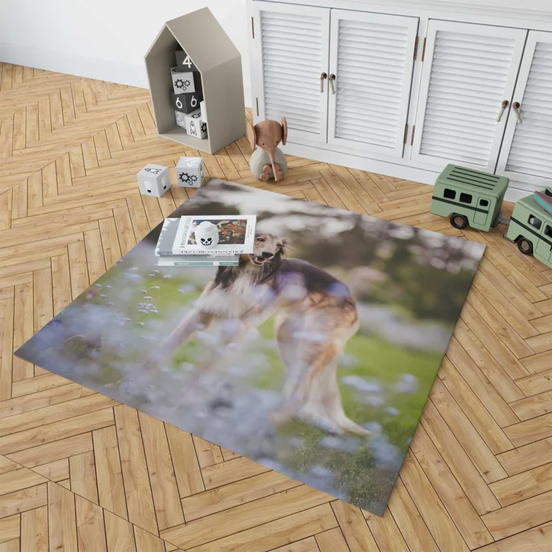 Exploring Depth Of Field with the Borzoi: Borzoi Floor Rug 1