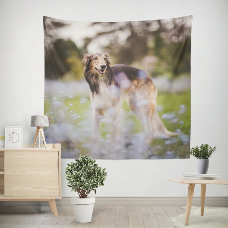 Exploring Depth Of Field with the Borzoi  Borzoi Wall Tapestry