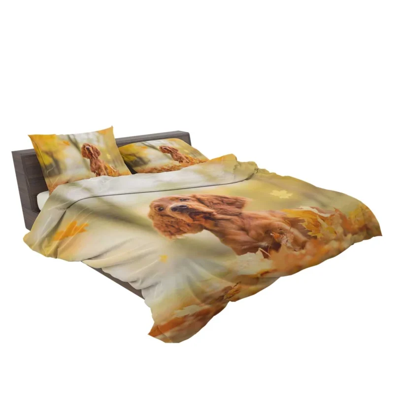 Fall Colorful Embrace: Cocker Spaniel Quartet Bedding Set 2