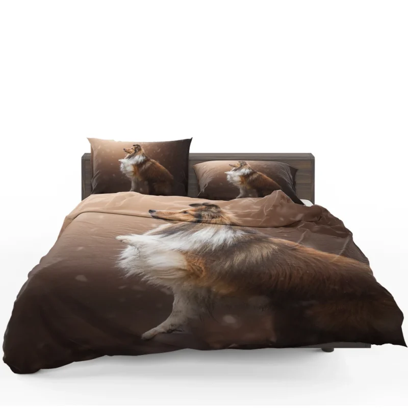 Fall Foliage Charm: Shetland Sheepdog Quartet Bedding Set