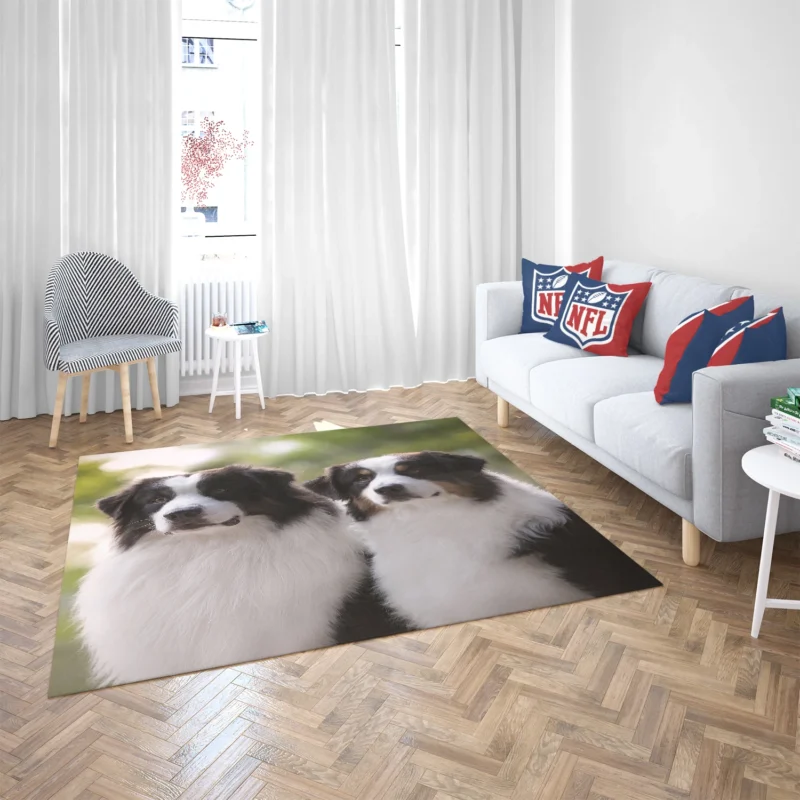 Father and Son Bond: Australian Shepherd Floor Rug 2