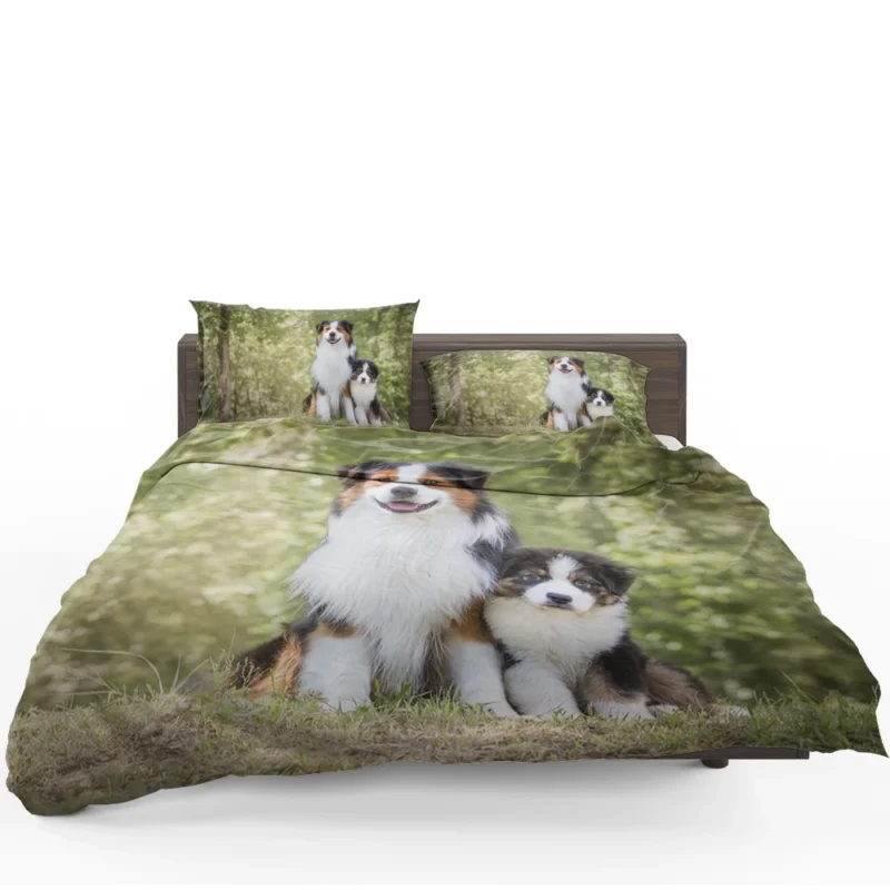 Father and Son Canine Love: Australian Shepherd Bedding Set