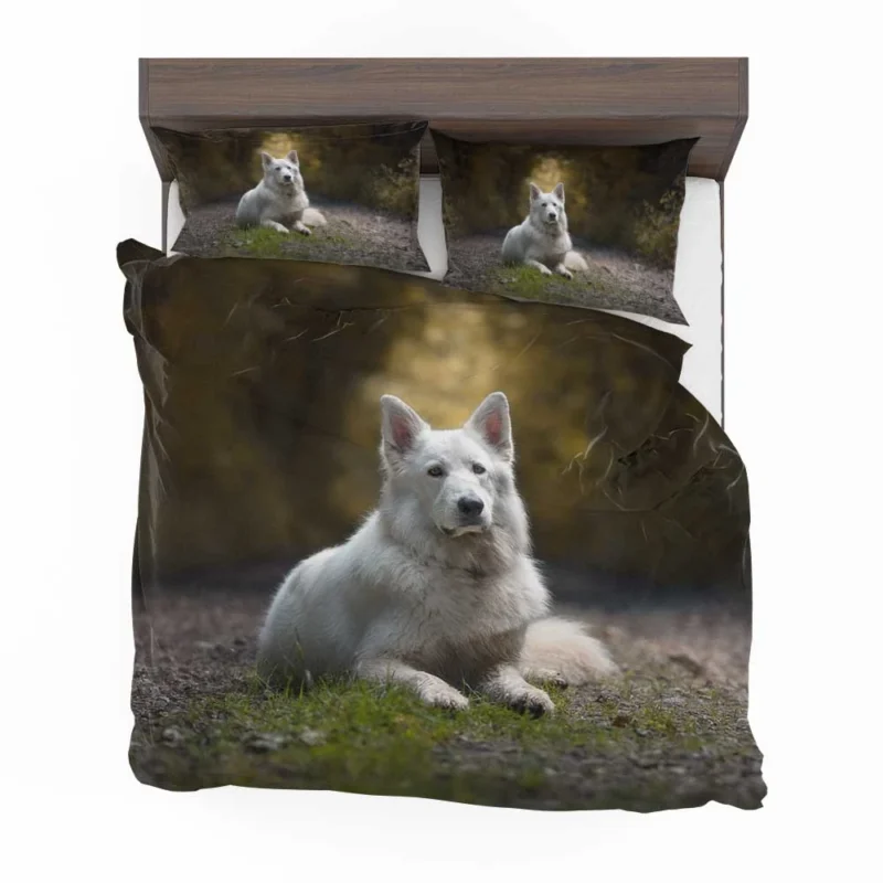 Fields of Depth and Beauty: White Shepherd Quartet Bedding Set 1