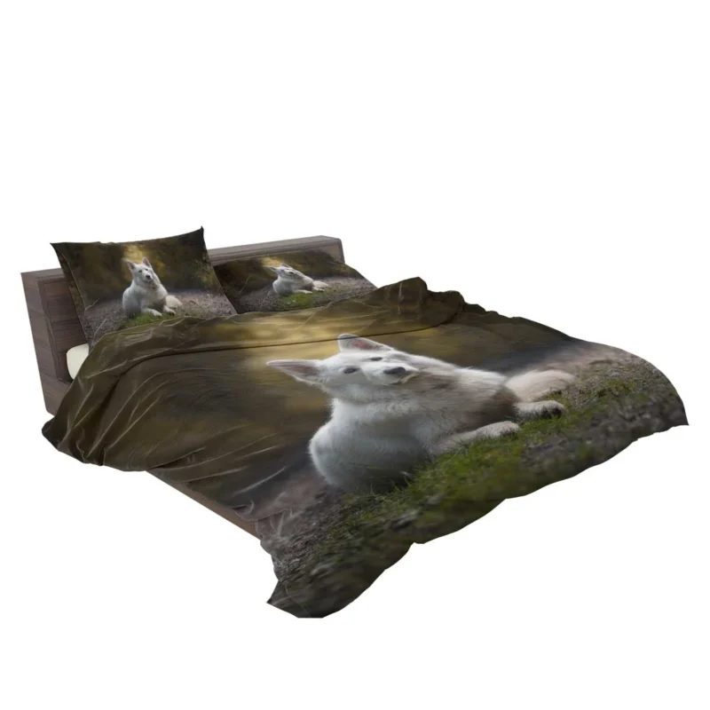 Fields of Depth and Beauty: White Shepherd Quartet Bedding Set 2