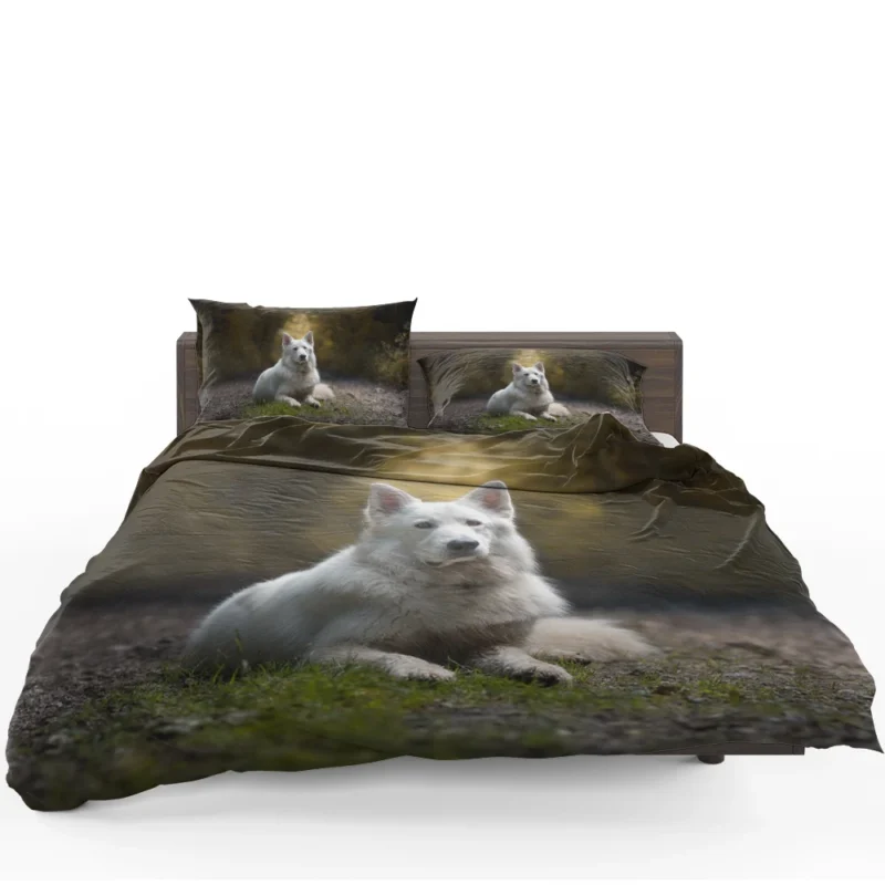 Fields of Depth and Beauty: White Shepherd Quartet Bedding Set