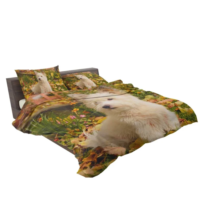 Fluffy and Fun: West Highland White Terrier Quartet Bedding Set 2