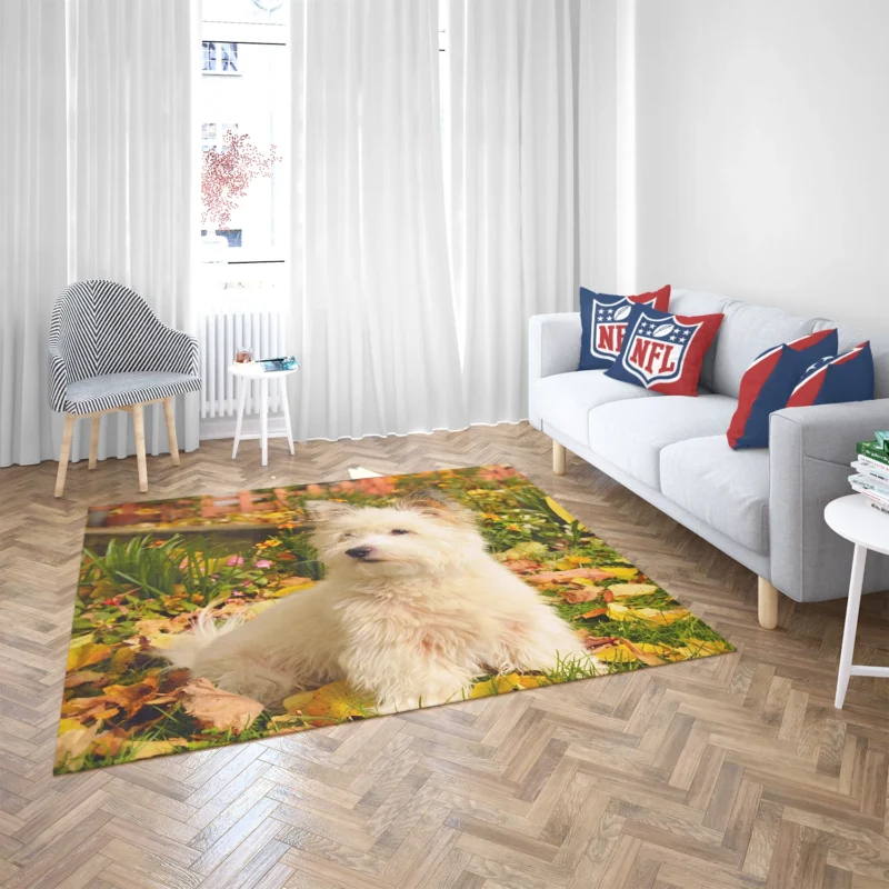 Fluffy and Fun: West Highland White Terrier Quartet Floor Rug 2