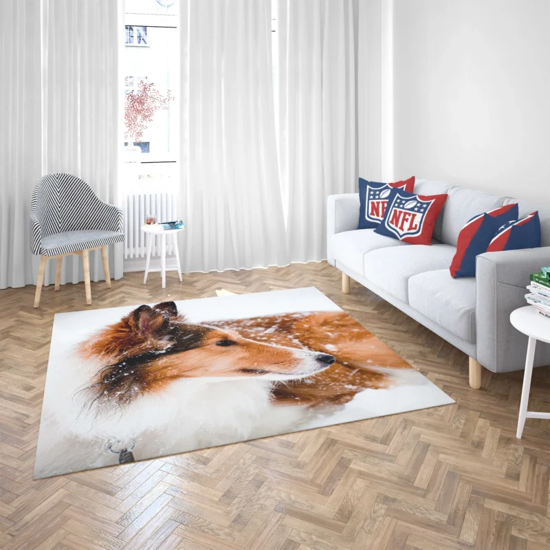 Fourfold Beauty: Rough Collie Quartet Floor Rug 2