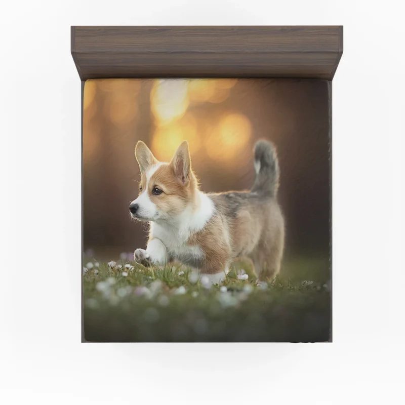 Fourfold Corgi Charm Dog Quartet Fitted Sheet