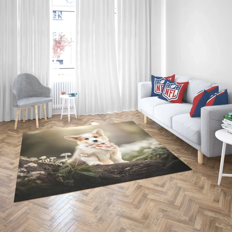 Fourfold Corgi Very Cuteness: Corgi Quartet Floor Rug 2