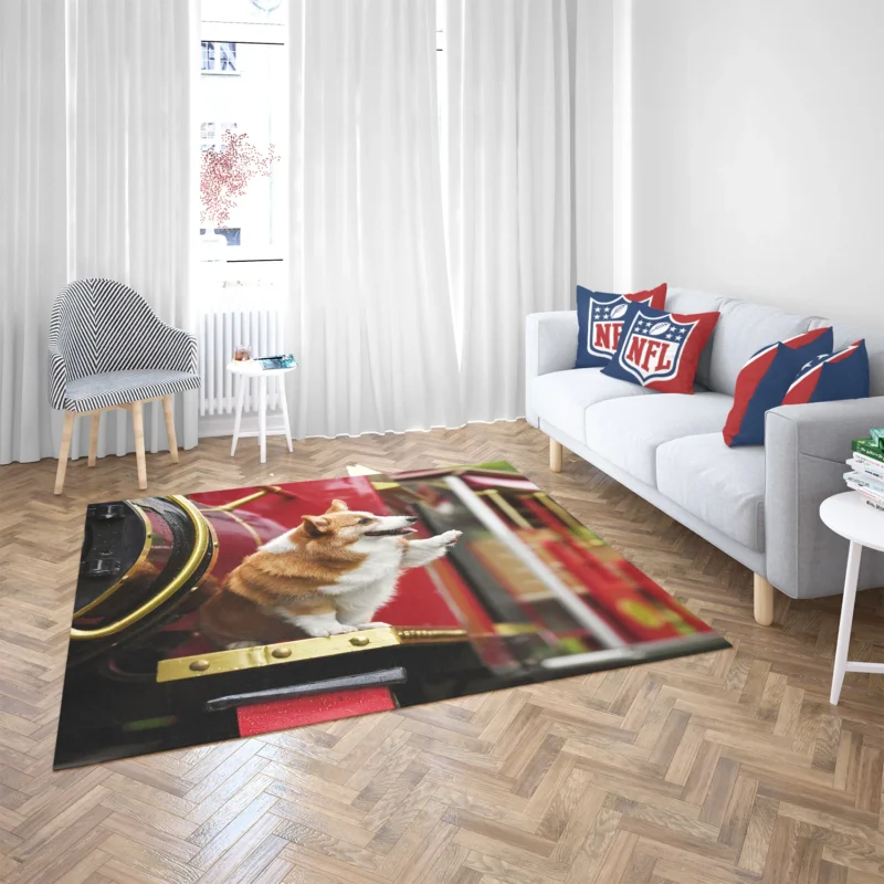 Fourfold Cute Corgi Elegance Quartet Floor Rug 2