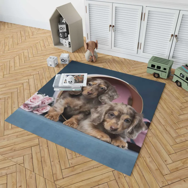 Fourfold Dachshund Beauty: Dachshund Quartet Floor Rug 1