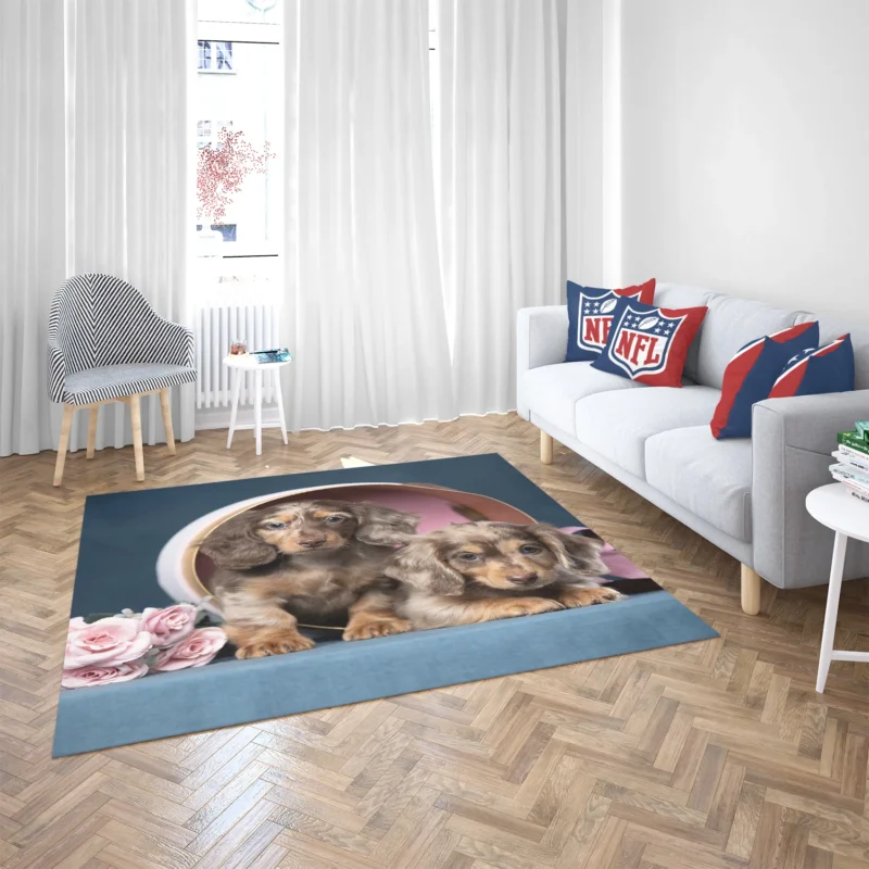 Fourfold Dachshund Beauty: Dachshund Quartet Floor Rug 2