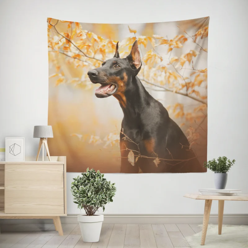 Fourfold Doberman Pinscher Elegance  Doberman Pinscher Quartet Wall Tapestry