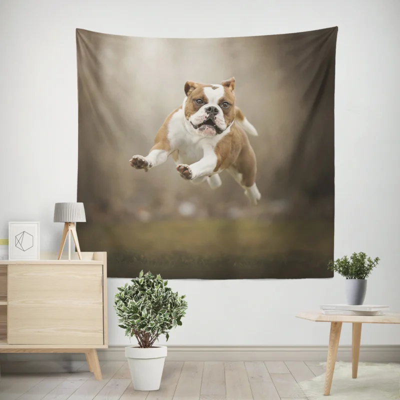 Fourfold English Bulldog Beauty  English Bulldog Quartet Wall Tapestry