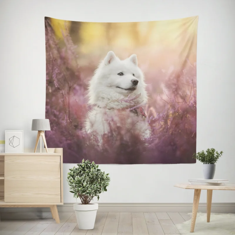 Fourfold Samoyed Majesty  Quartet Wall Tapestry