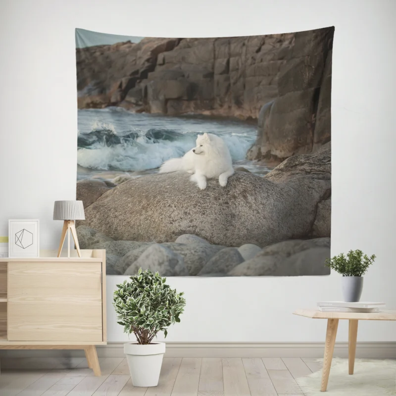 Fourfold Samoyed  Samoyed Quartet Wall Tapestry