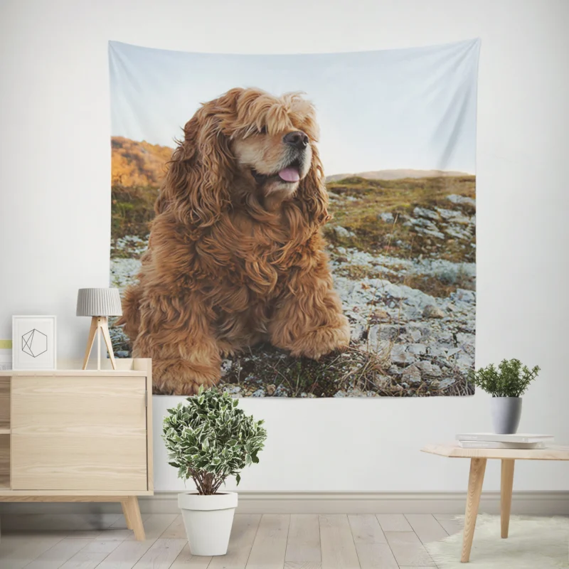 Fourfold Spaniel Beauty  Cocker Spaniel Quartet Wall Tapestry