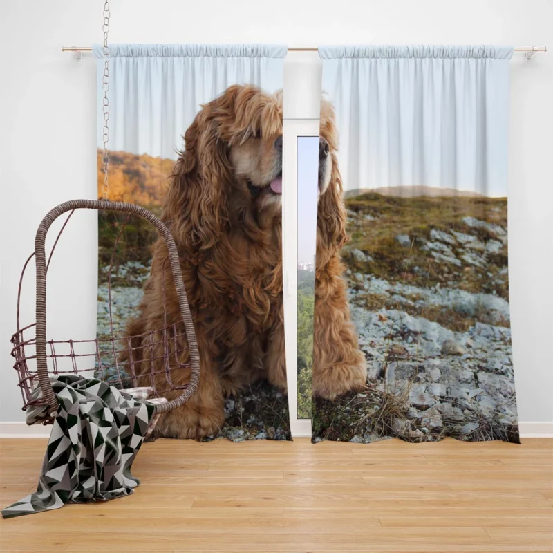 Fourfold Spaniel Beauty: Cocker Spaniel Quartet Window Curtain