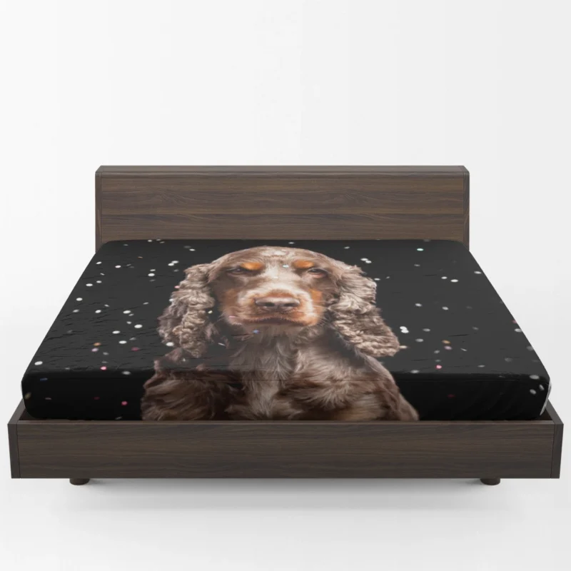 Fourfold Spaniel Delight: Cocker Spaniel Quartet Fitted Sheet 1