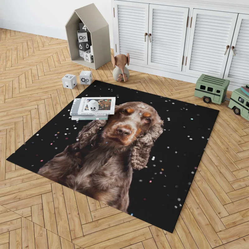 Fourfold Spaniel Delight: Cocker Spaniel Quartet Floor Rug 1