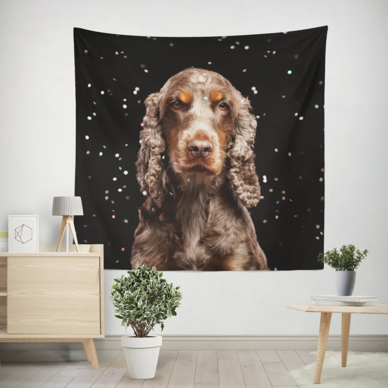 Fourfold Spaniel Delight  Cocker Spaniel Quartet Wall Tapestry