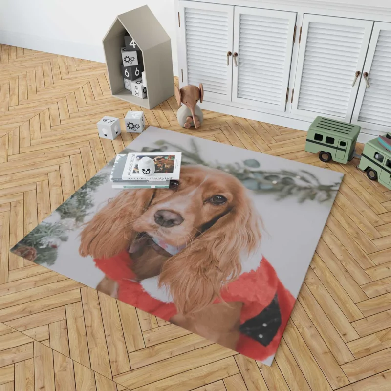 Fourfold Spaniel Elegance: Cocker Spaniel Quartet Floor Rug 1