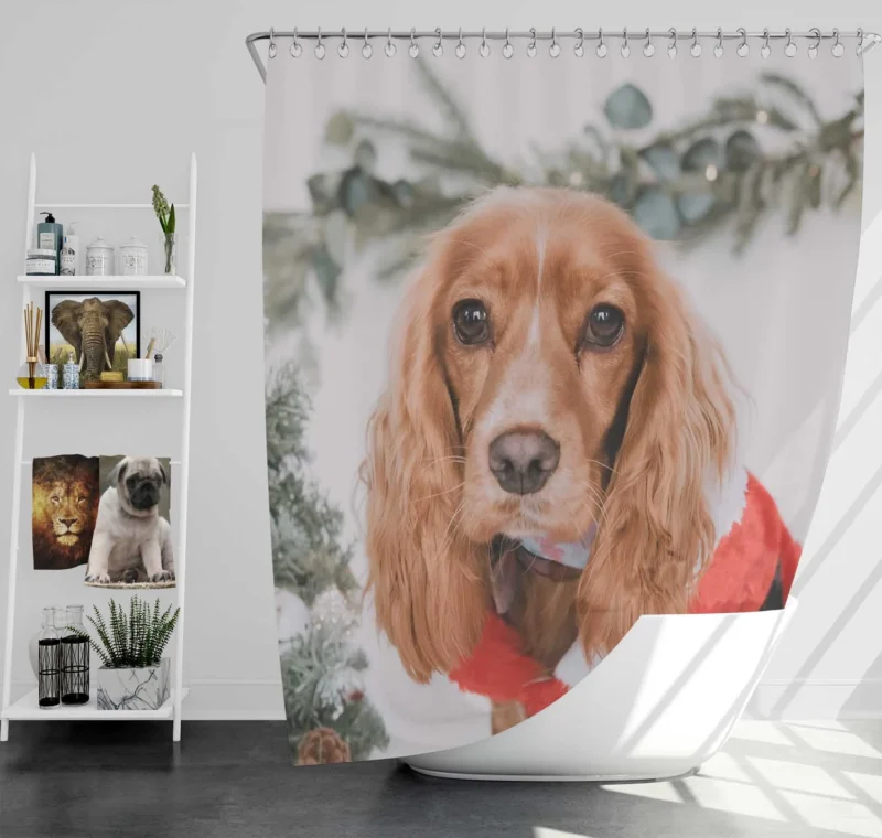 Fourfold Spaniel Elegance: Cocker Spaniel Quartet Shower Curtain