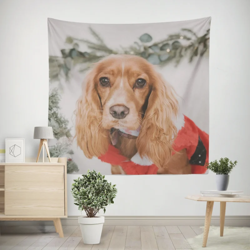 Fourfold Spaniel Elegance  Cocker Spaniel Quartet Wall Tapestry