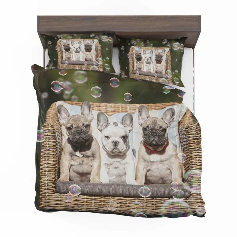 French Bulldog Bubble Bliss: Cute Puppy Play Bedding Set 1