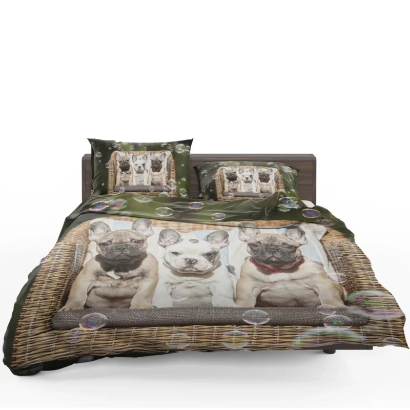 French Bulldog Bubble Bliss: Cute Puppy Play Bedding Set