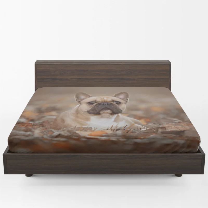 French Bulldog Fall Fantasy: Leaves in the Air Fitted Sheet 1