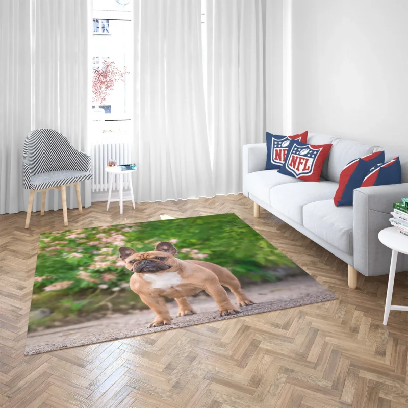 French Bulldog Hat and Puppy: A Duo of Delight Floor Rug 2