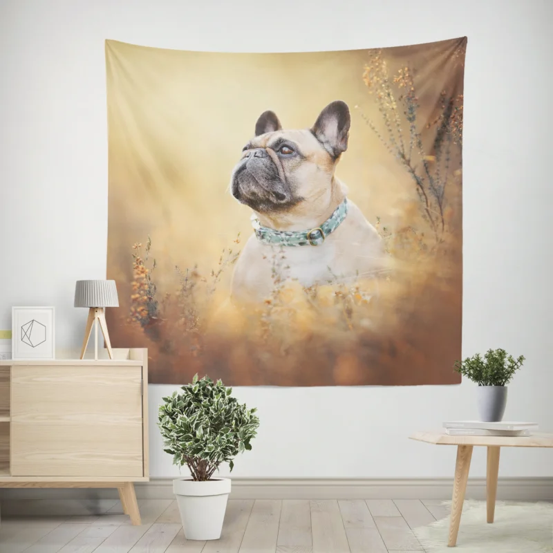 French Bulldog Journey in Breeds Wall Tapestry