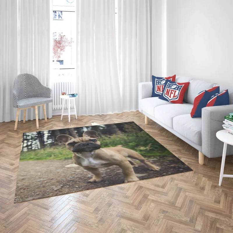 French Bulldog Path: Puppy Adventure in Nature Floor Rug 2