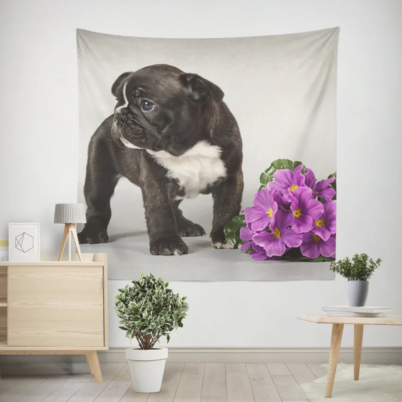 French Bulldog Pup  Innocence in Every Paw Wall Tapestry