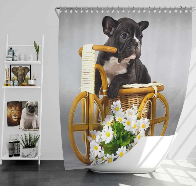 French Bulldog Puppy Love: Heartwarming Moments Shower Curtain