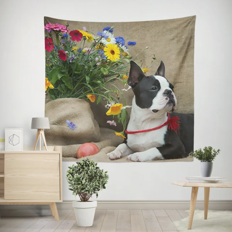 French Bulldog Secret  Whispering Elegance Wall Tapestry