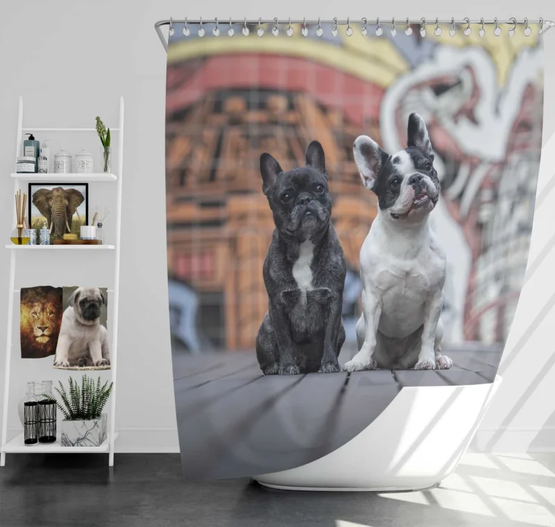 French Bulldog World in Depth of Field Shower Curtain