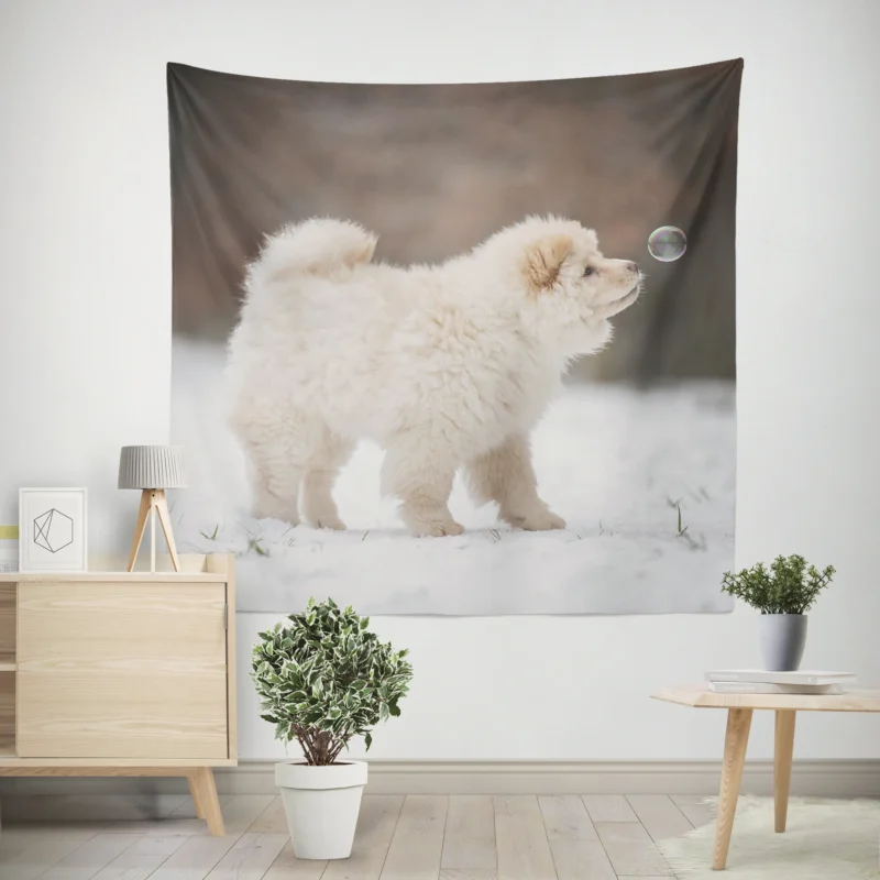 Friendly Bauble  Chow Chow Quartet Wall Tapestry