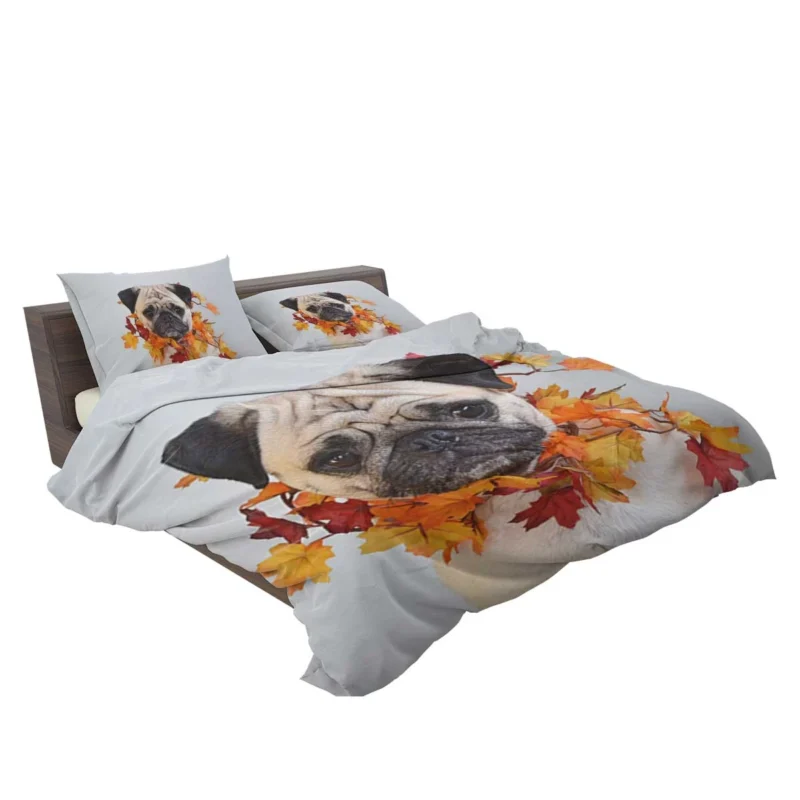 Friendly Elegance: Pug Quartet Bedding Set 2