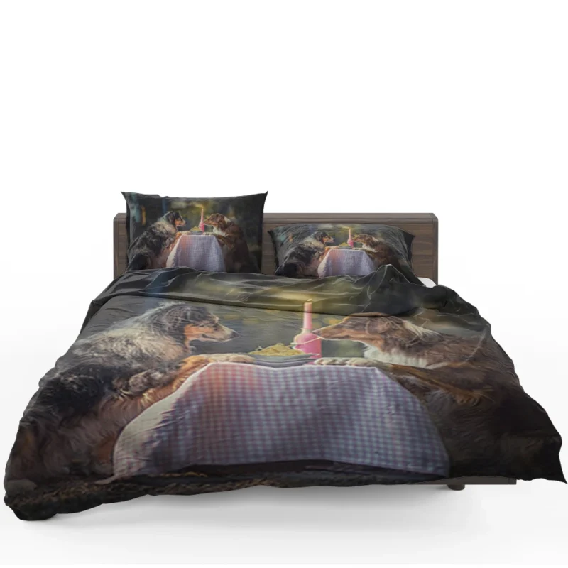 Friendly Energetic and Loyal Dogs: Australian Shepherd Bedding Set