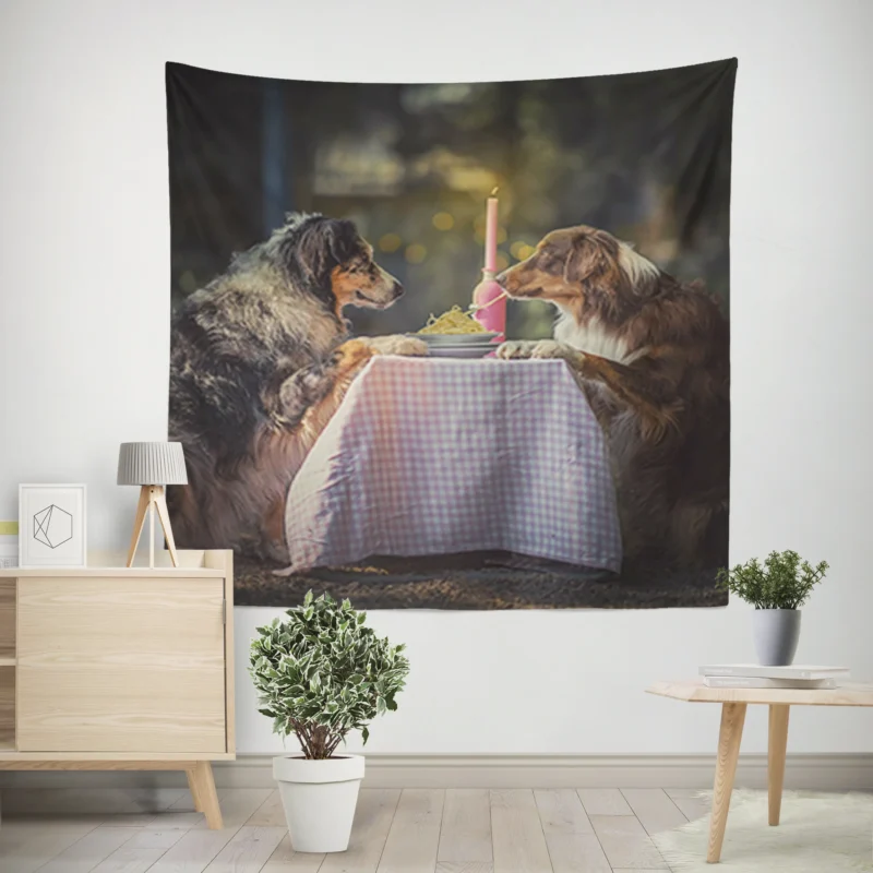 Friendly Energetic and Loyal Dogs  Australian Shepherd Wall Tapestry