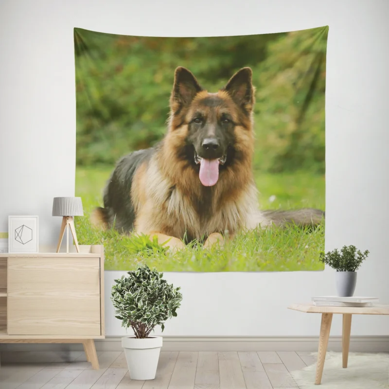 German Shepherd Euphoria  Beauty Meets Nature Wall Tapestry