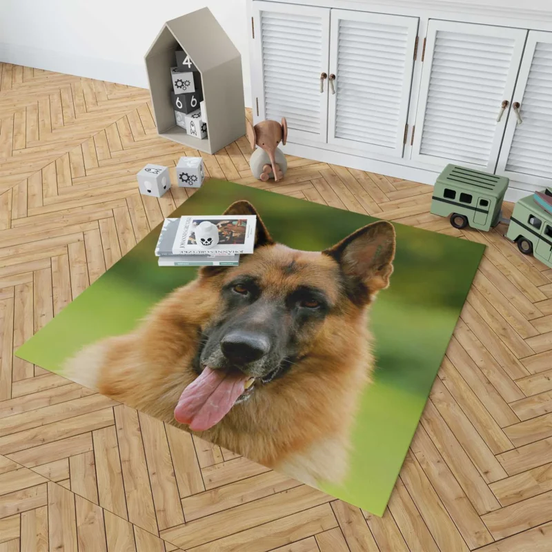 German Shepherd Magic: Captivating All Eyes Floor Rug 1