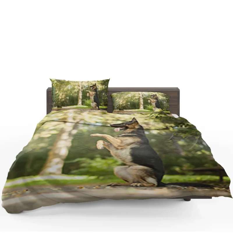 German Shepherd Snowflakes: Whimsical Winter Wonderland Bedding Set