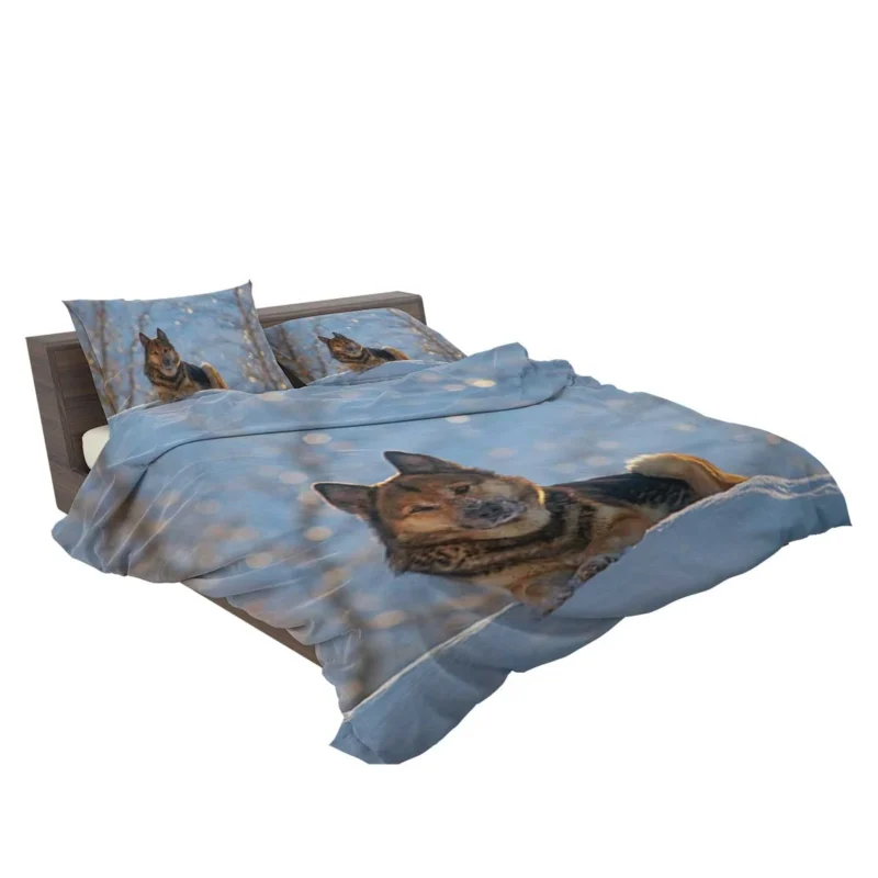 German Shepherd Snowscape: Mystical Winter Beauty Bedding Set 2