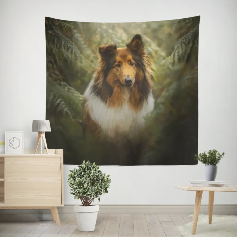 Graceful Harmony  Shetland Sheepdog Quartet Wall Tapestry