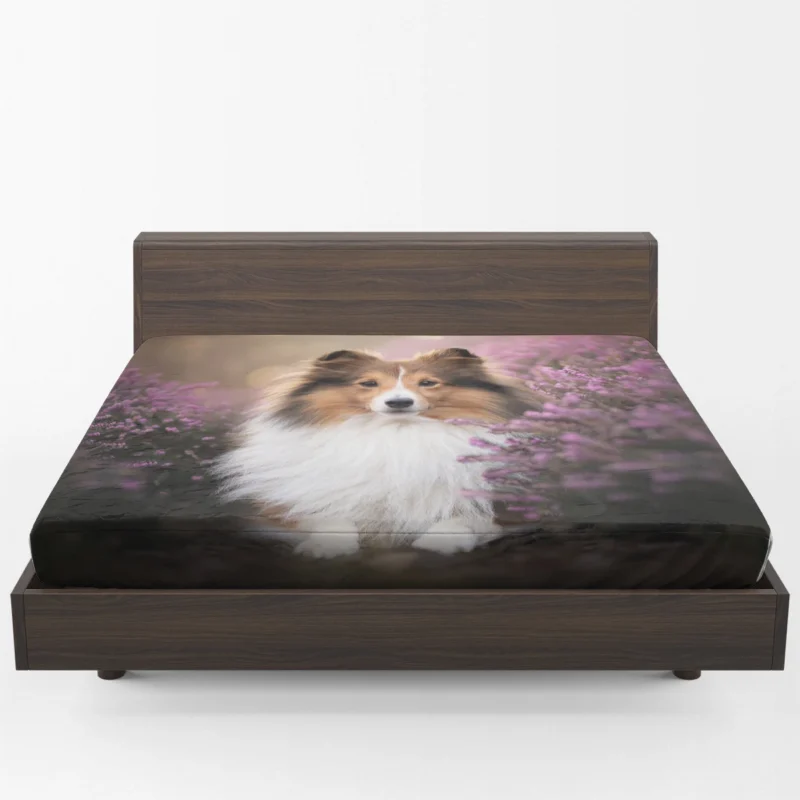 Heather Landscape: Shetland Sheepdog Quartet Fitted Sheet 1